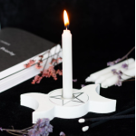Candle Holder Black Triple Moon